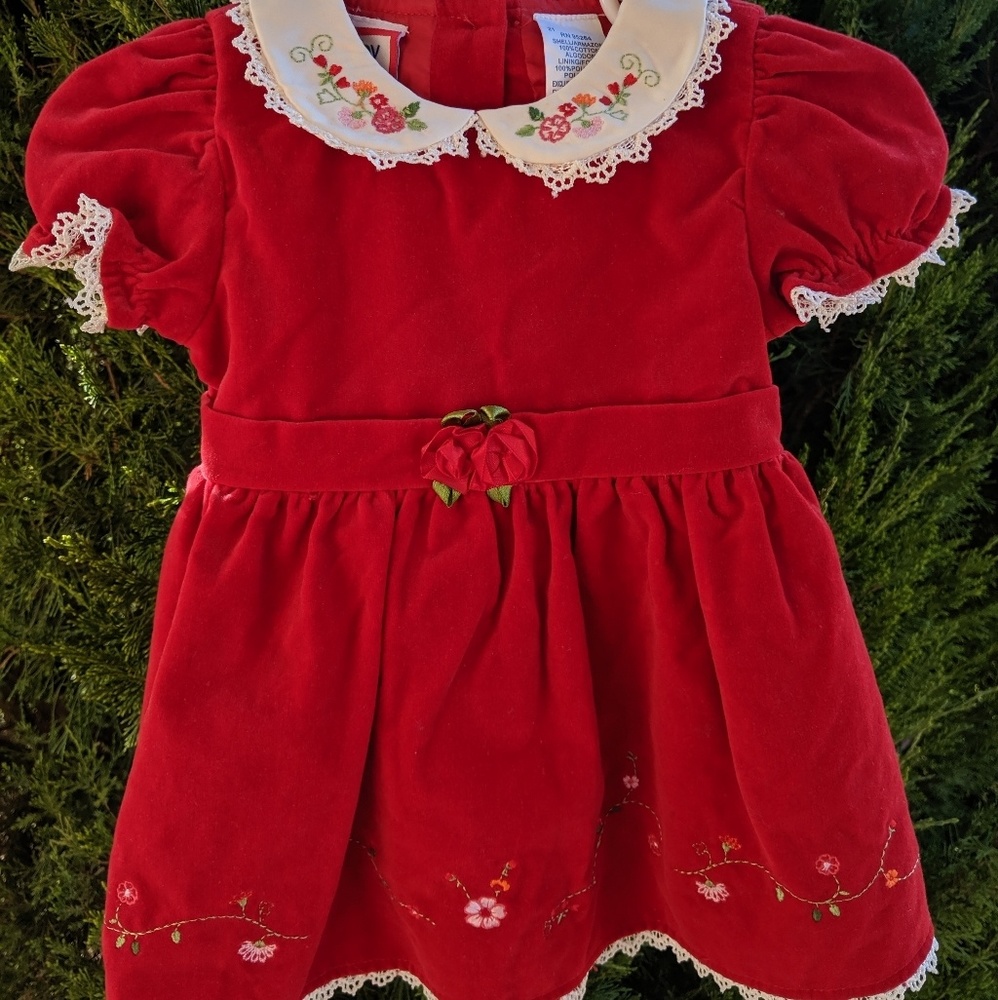 Vintage Baby Togs Velvet Holiday Dress 🎄